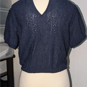 Michael Kors Deep Blue Knit Top